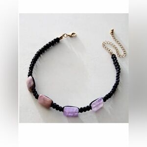 NWT Free People Sweet Carolina Amethyst Choker Boho Crystal Whimsigoth Necklace